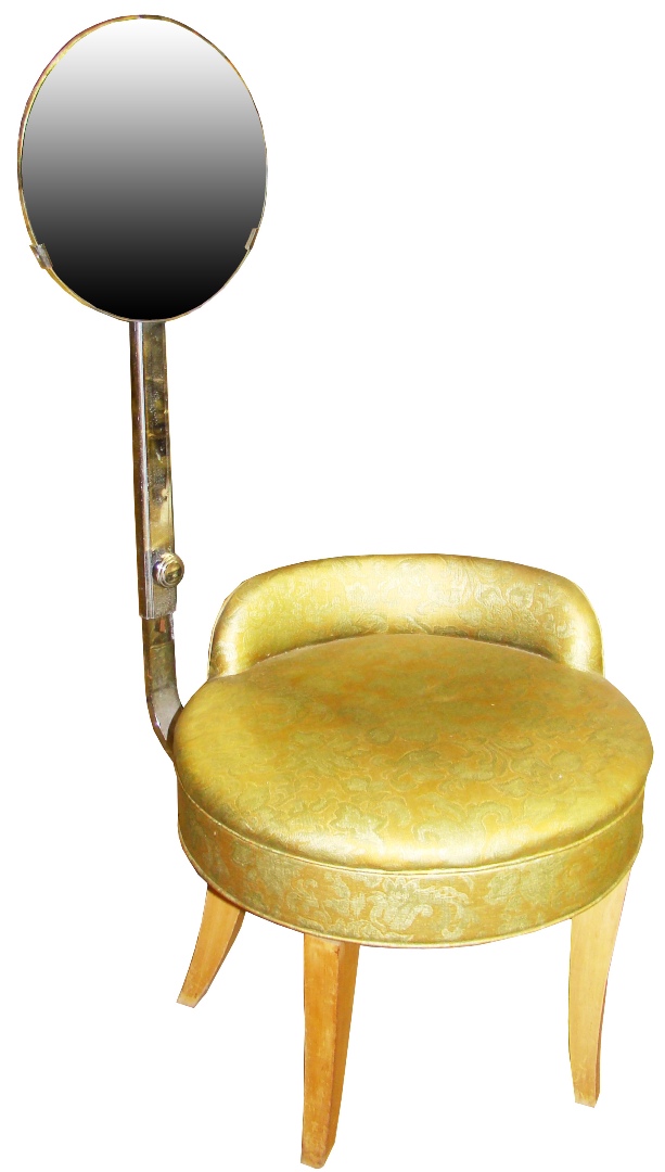 Deco Reflectone Swivel Vanity Seat with Attached Mirror Modernism